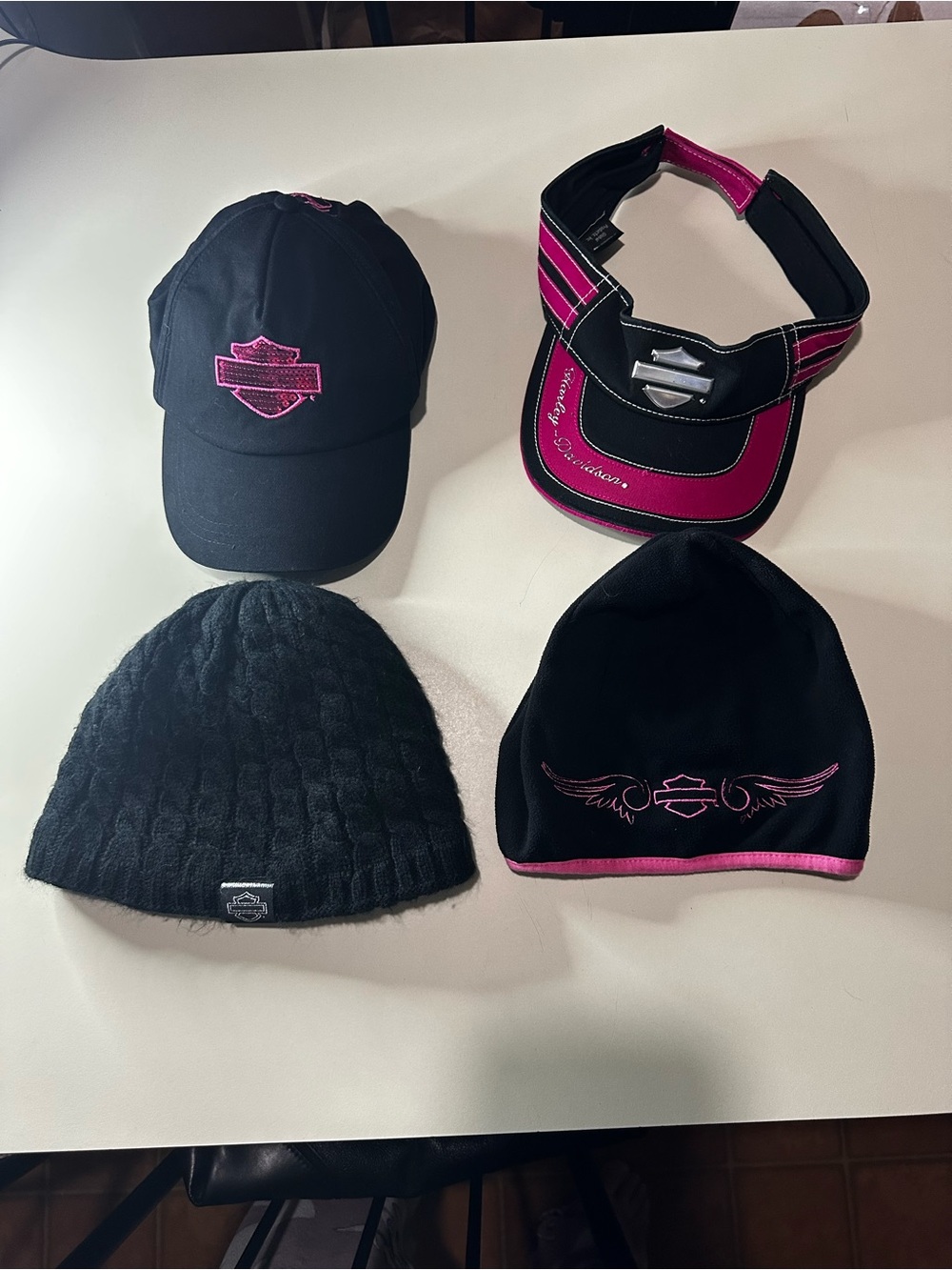 Harley-Davidson Black and Pink woman’s Hat & Visor Bundle